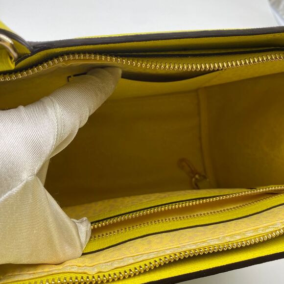 Pre Loved Longchamp Vintage Roseau TopHandle Bag Lime Green Women Yellow - Picture 3 of 8